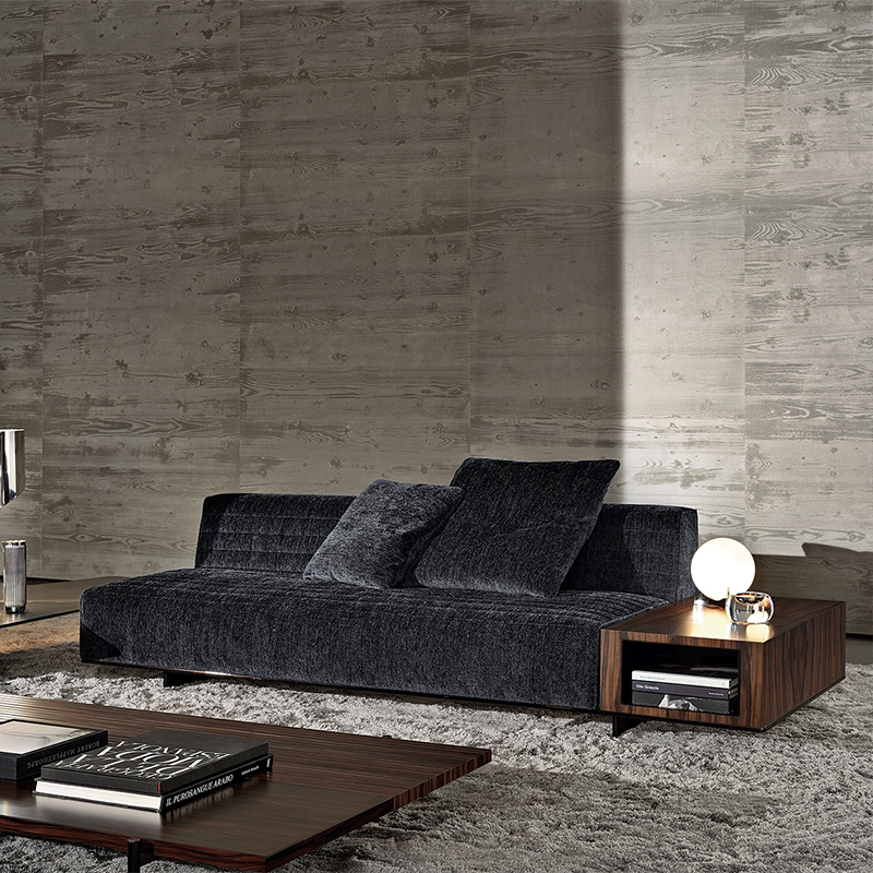 италиански миноти модерни черен памучен и ленен диван тъкан секционен комплект мебели